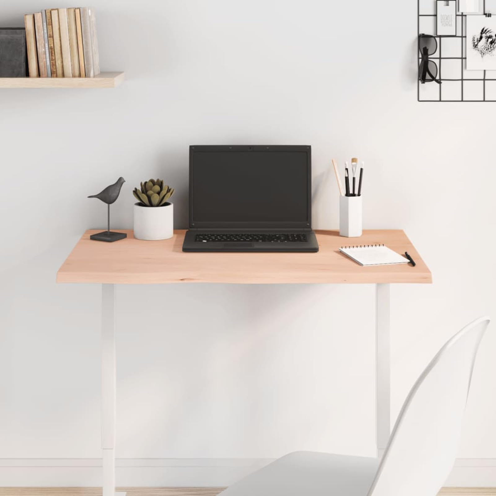 Lechnical Piano per Tavolo 80x40x2 cm in Rovere Massello Non Trattato,Piano di Tavolo per Scrivania/Pranzo/caffè/Cucina,Accessori per Tavoli -3156290