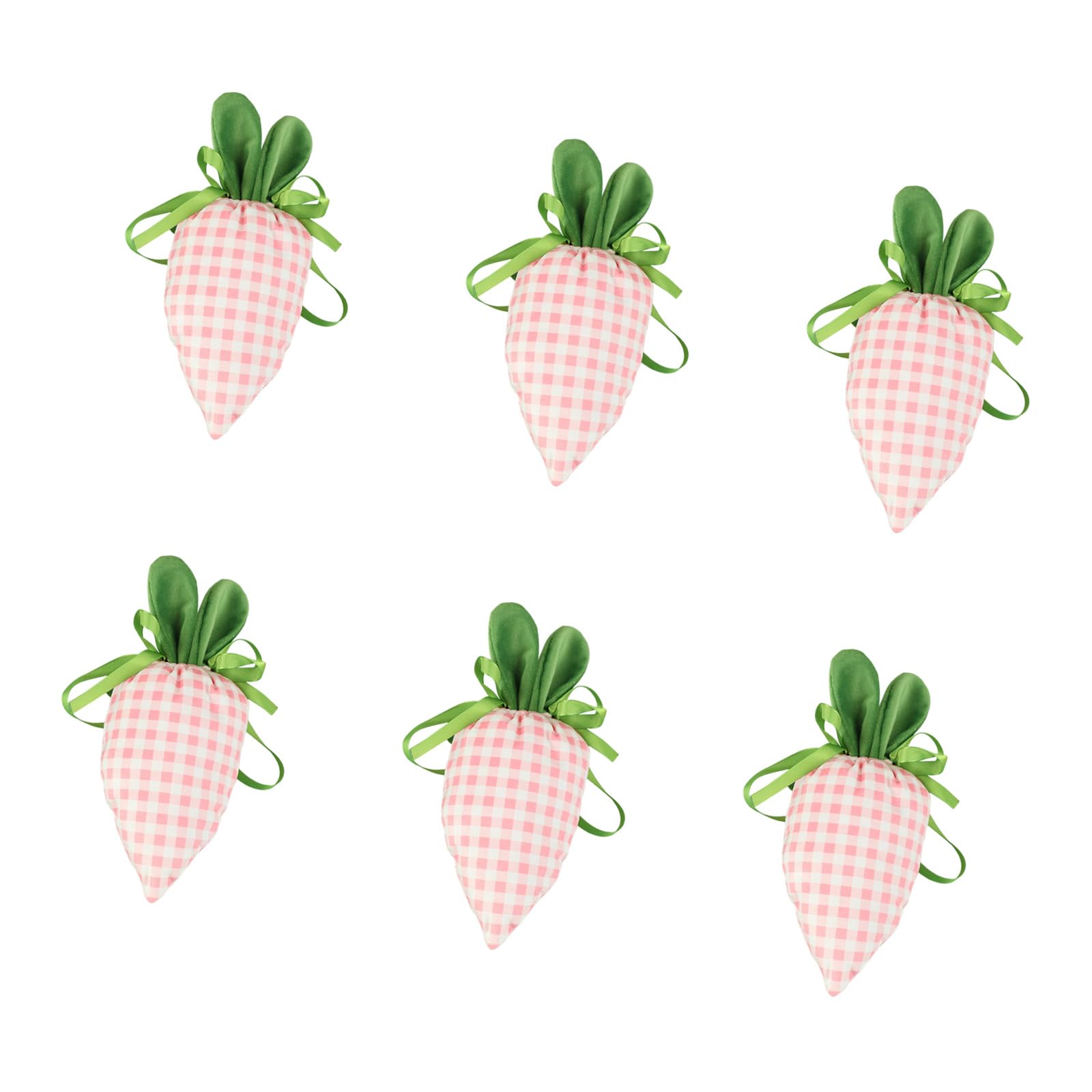 YROHGKPN 6Pcs Easter Hare Ears Carrot Fabric Bag with Drawstring for Cookie Holder Carrot Bag