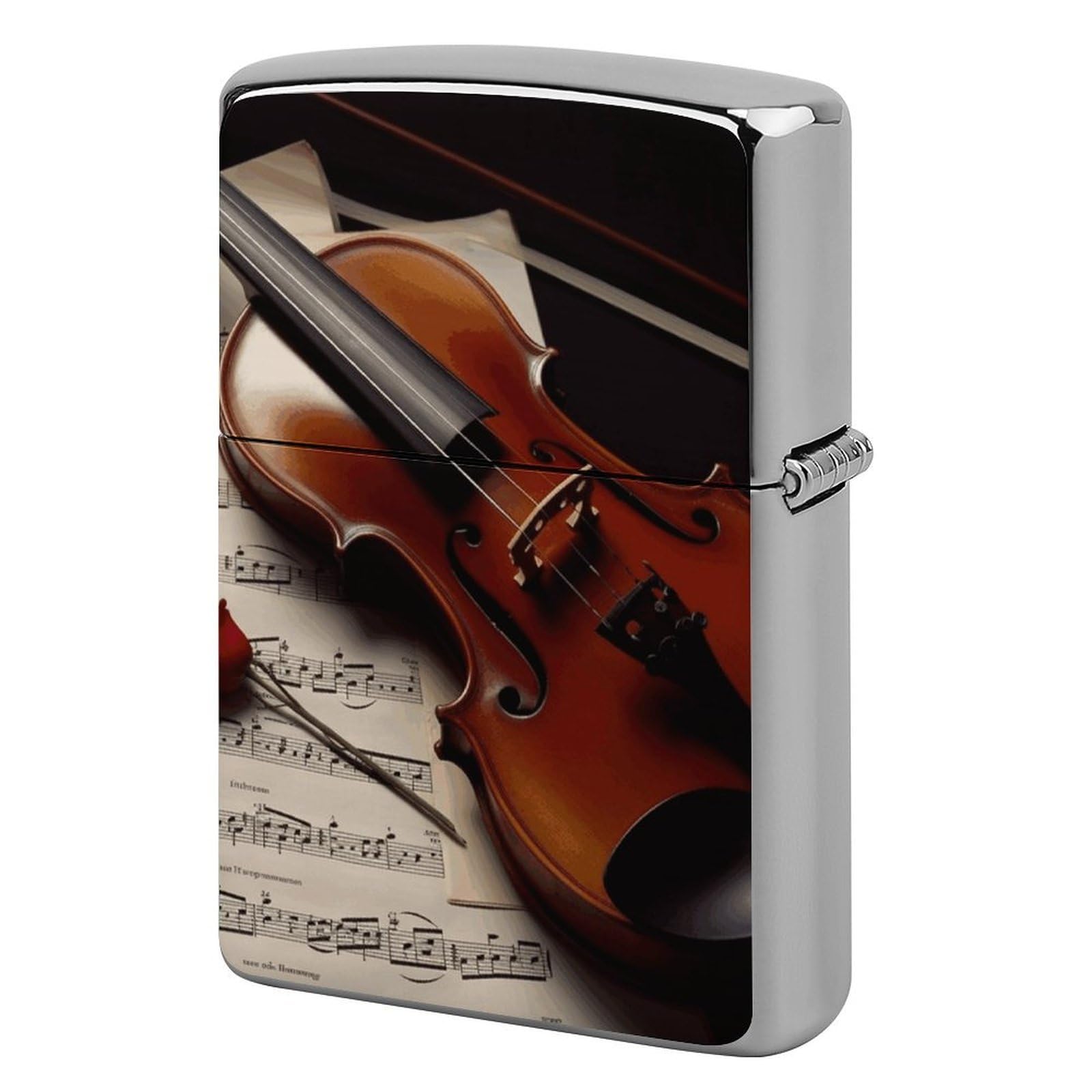 Violin Sheet Music Lighter Cover for Men, Personalized Lighter Case for Birthday Gift, Flip-Top Lighters Protective Cover, Portable Lighters Shell for Outdoor, Travel