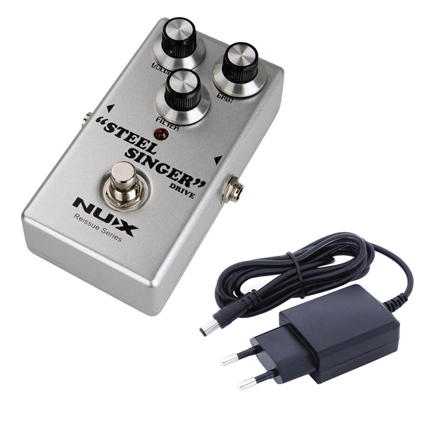Nux Steel Singer Overdrive Pedal Effektgerät für E-Gitarre + keepdrum Netzteil
