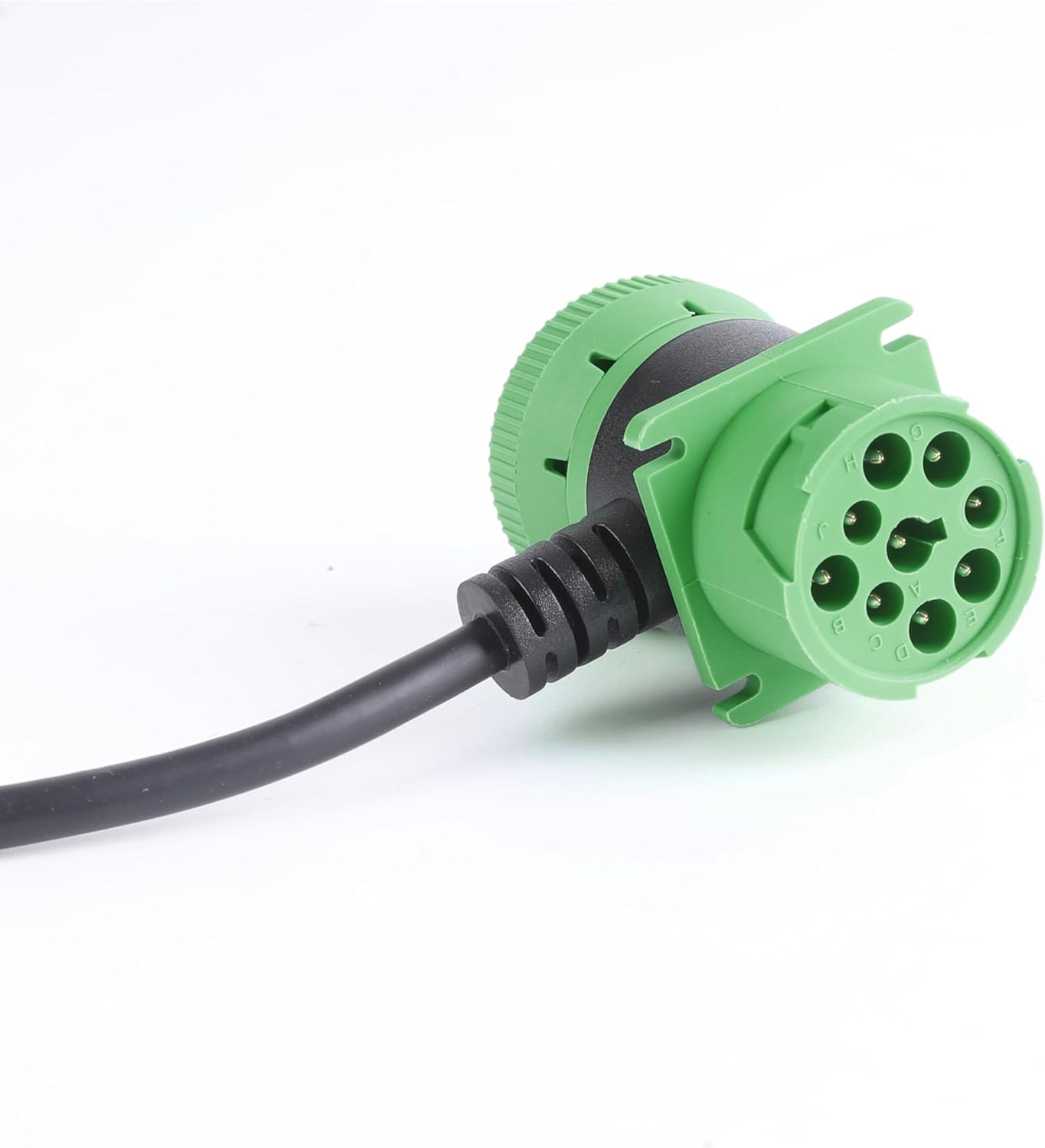 2pcs Green Type 2 J1939 Male and Female Pass-Through to OBD2 Cable for Freightliner Code Reader ELD Tracker (2)