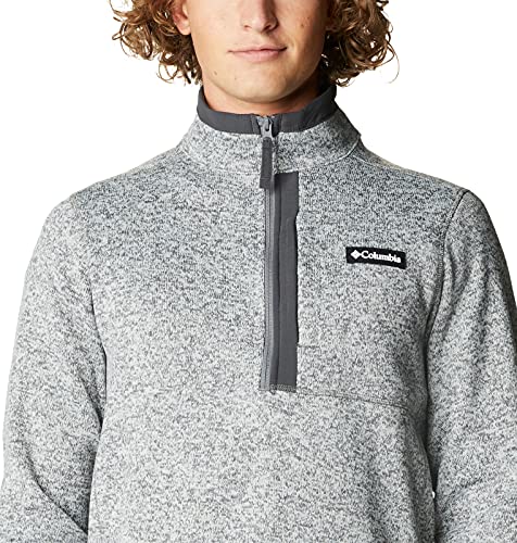 Columbia Men's Sweater Weather Half Zip, City Grey Heather/Shark, Large #TOP3