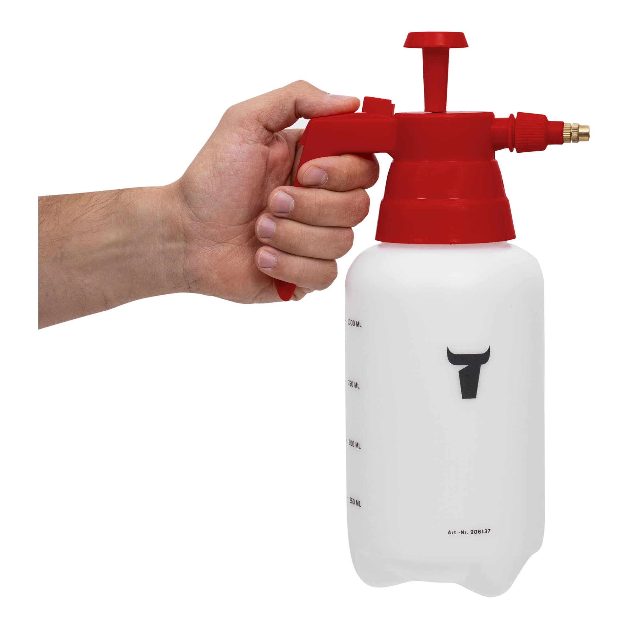 STIER Pumpsprühflasche für Reiniger oder Wasser, 1 L, verstellbare Messingdüse, unbeschriftet, leer, leicht befüllbar