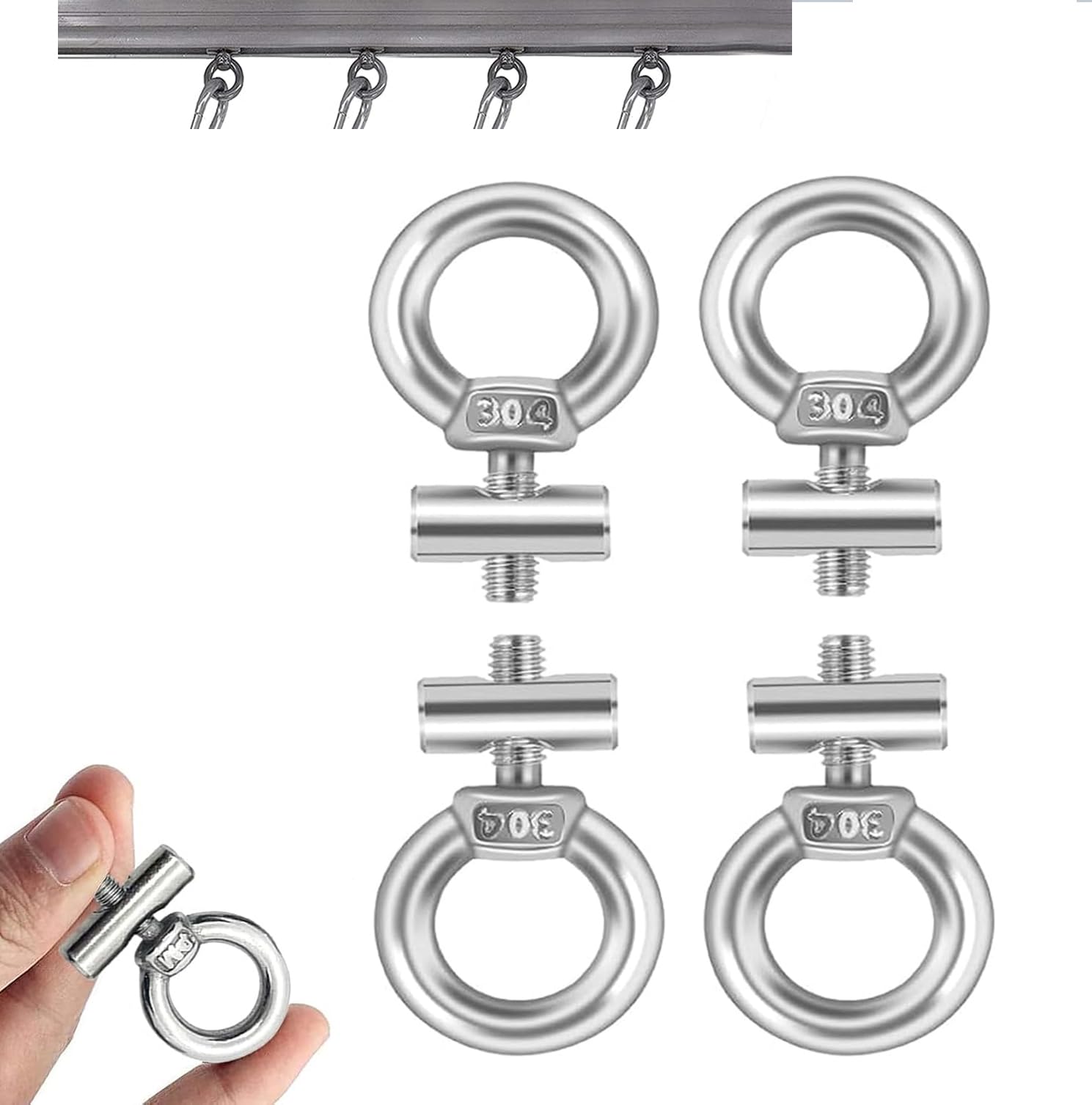 Zwenjuan 4 pcs M4 Awning Rail Stoppers,Stainless Steel Awning Rail Stoppers Kit,Awning Rail Stoppers for RV Caravan Motorhome Campervan Camping Tent Equipment Accessories