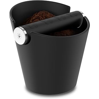 High Quality Knocking Container for Portafilter Machine - Stainless Steel Knock Bar - Silent Minimalist with Non-Slip Mat - Portafilter Accessories for Coffee Lovers Knock Box with Stainless Steel Knock Bar - Silent with Non-Slip Base - Portafilter & Espresso Accessories