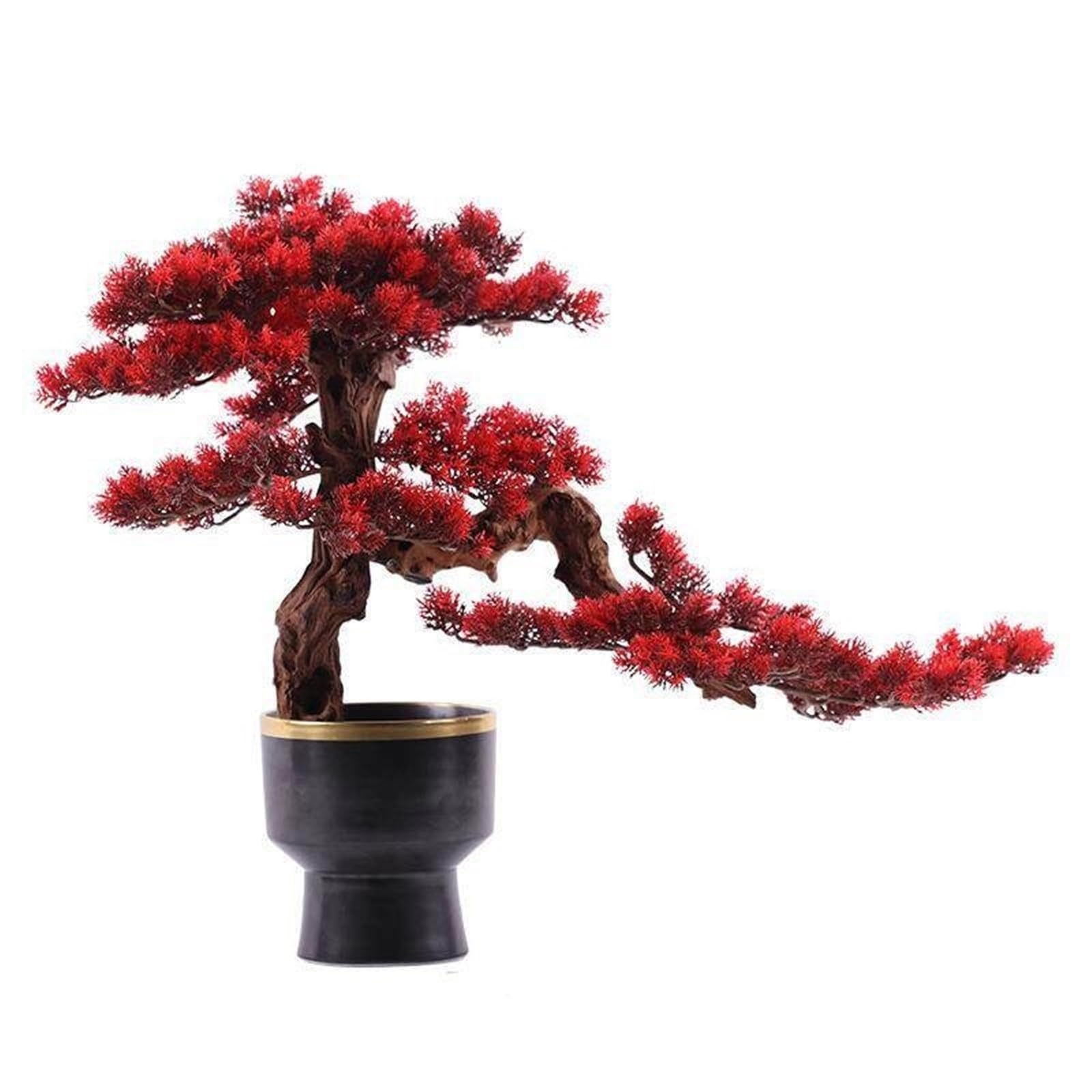 Artificial Tree Chinese-style Artificial Maple Leaf Bonsai Tree Faux Plants Indoor Large Fake Decor Aake Plants