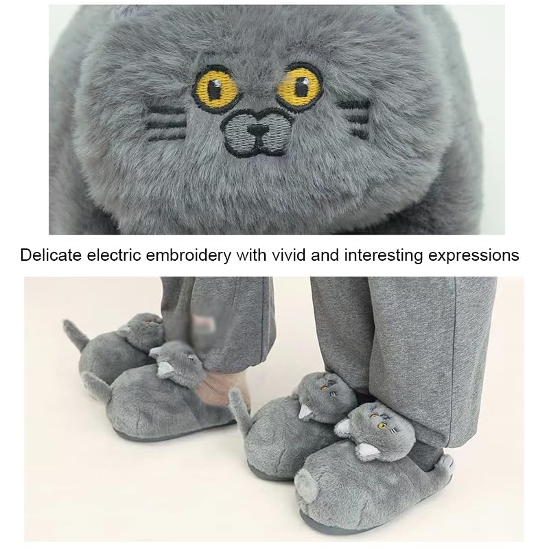 BEdaW Süße Katzenpuppe Baumwollruhrschuhe, Warmer Winter Im Innenhäuser Schuhe