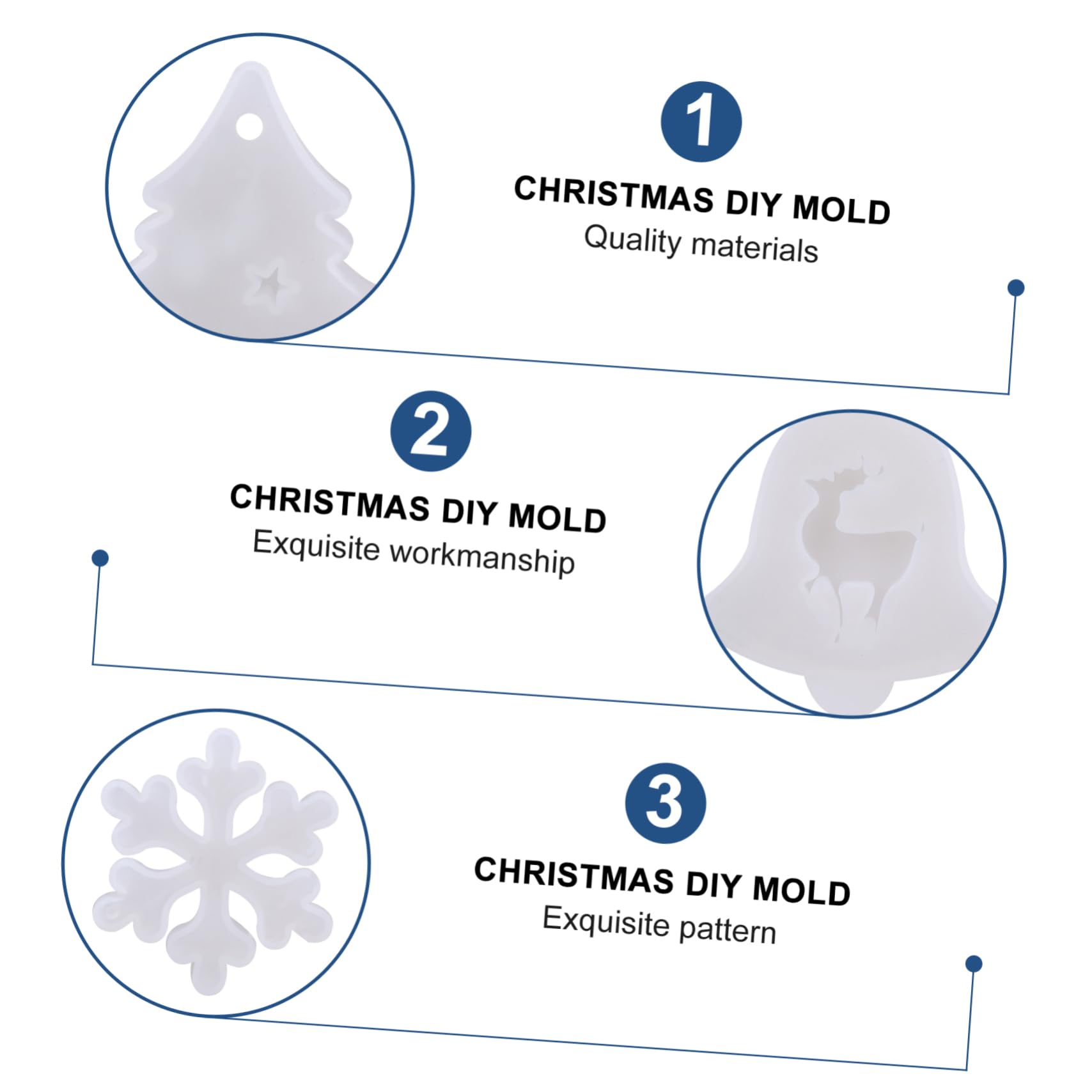 3 Ensembles Moules En Silicone De Noël Gâteau De Sapin De Noël Moules À Gâteau Moule Maison Bonbons À Bougies Pour La Fabrication De Bougies Étain Gel De Silice 6 Pièces * 3
