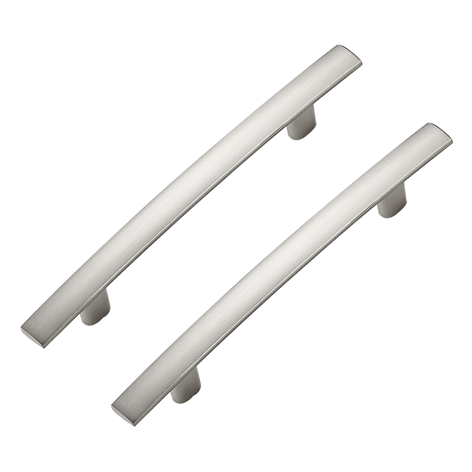 Ravinte Decor 15 Pack Cabinet Handles 3.75" Hole Center - Curved Cabinet Pulls Brushed Nickel Drawer Pulls for Kitchen Cupboard Solid Hardware for