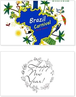 Mount Corcovado Brazil Maps Brazil Carnival New Year Festival Greeting Card Bless Message Present