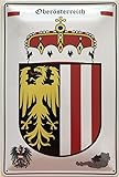 Lacado mate Cartel de chapa de 18 x 12 cm, escudo de Austria Alta Austria DekoNo7