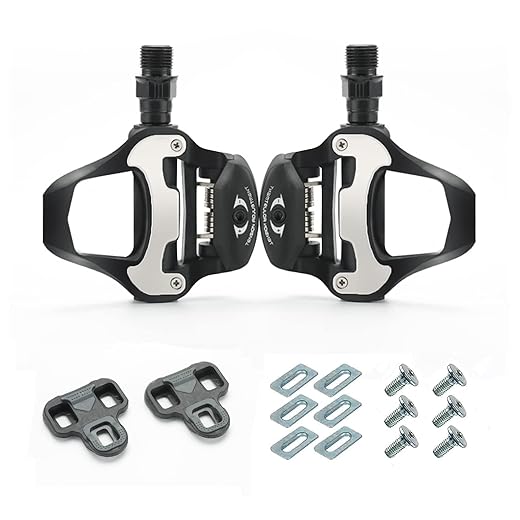 Towwoo SPD Bike Pedals, 9/16" Automatic Bike Pedals with Pedal Chocks, Road Bike Pedals Compatible with Shimano SPD Pedals for Mountain Bike, Spin Bike Hiking Cycling