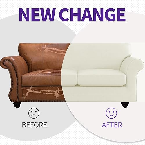 Miniatura 4 de ZNSAYOTX - Fundas de sofá para sala de estar (4 piezas), antideslizantes, fundas de sofá para 3 cojines, sofá, mascotas, perros, funda lavable a