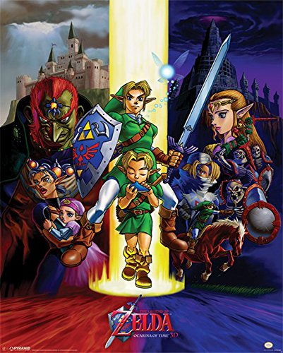 The Legend of Zelda Ocarina of Time – Mini Poster du jeu vidéo Affiche Impression – Dimensions 40 x 50 cm + accessoires pas de cadre