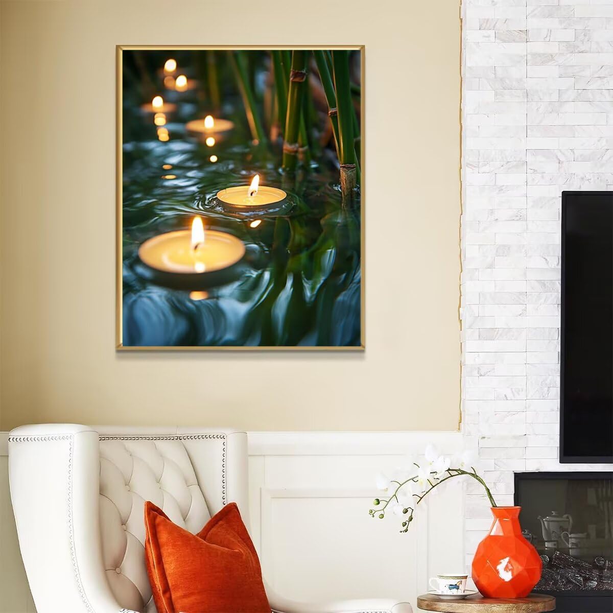 Dipingere con i Numeri Candela, Paint by Numbers Adulti Paesaggio, Fai da te Creativi Adulti Quadri da Dipingere Numerati Kit per Decorazione Della Parete di Casa, Regalo 100x135 cm Senza Cornice 79-P