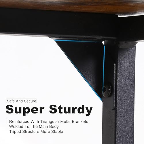 Miniatura 6 de Escritorio para computadora de 47 pulgadas, escritorio de oficina en casa, mesa de estudio, escritorio de PC de estilo moderno y simple con marco de