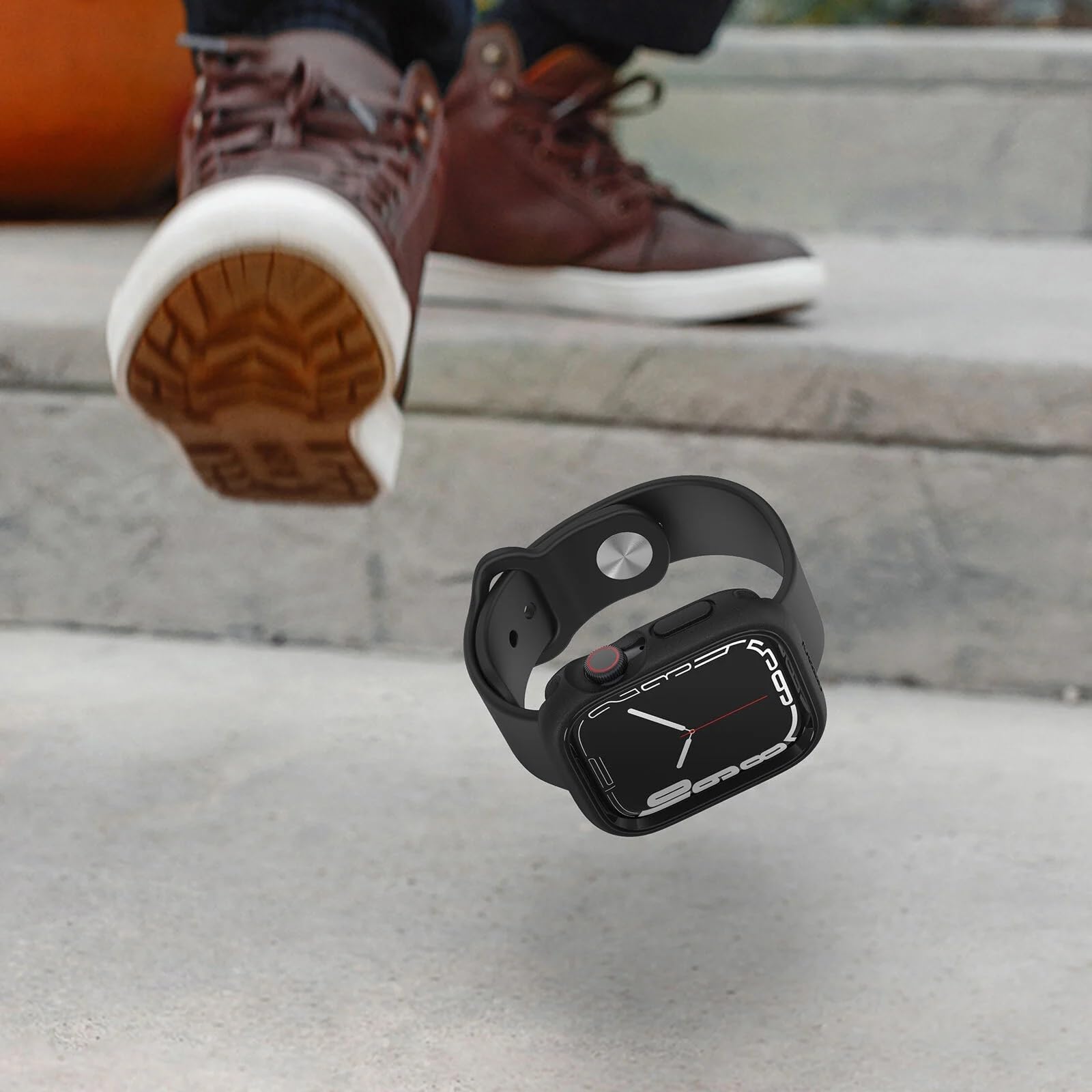 OtterBox etui na zegarek Apple Watch Series 8/7-45mm, Odporny na wstrząsy i upadki, elegancki futerał ochronny na zegarek Apple, chroni wyświetlacz i krawędzie, Czarne