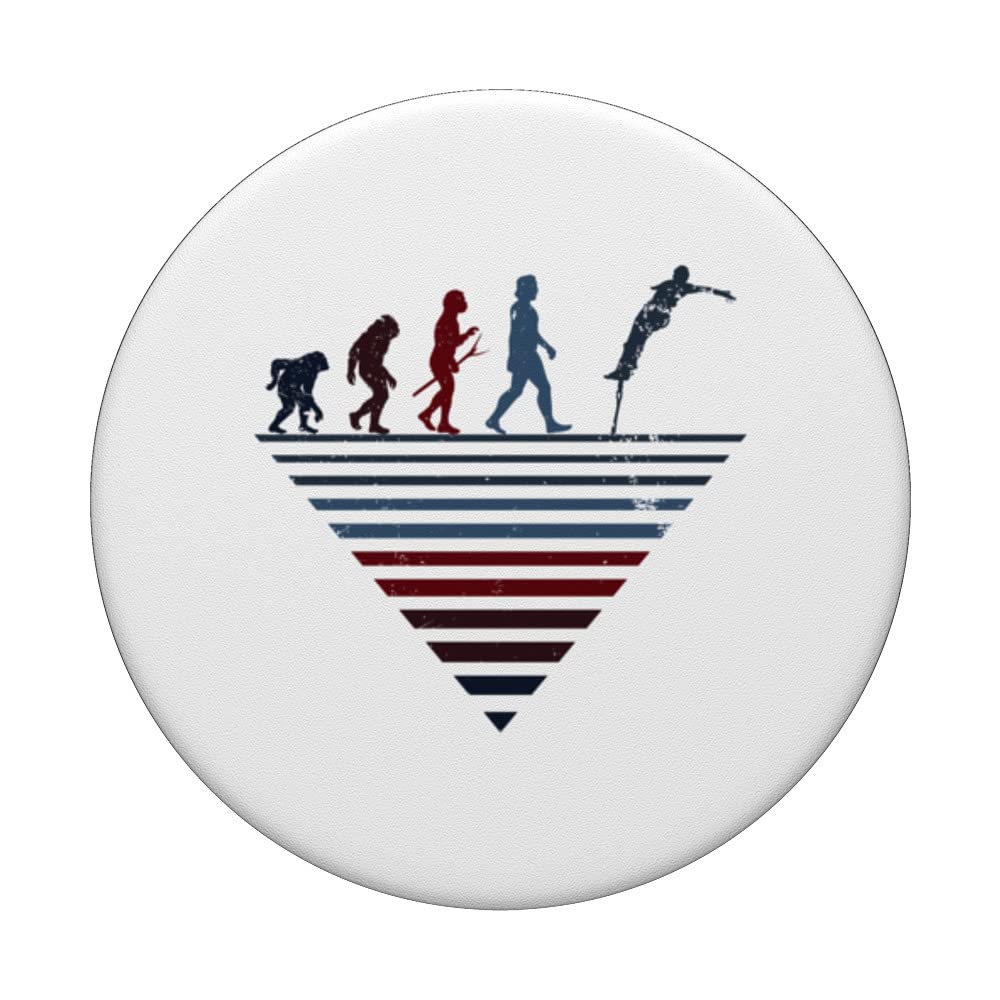 Human Evolution - Player Vintage Bungy Jumping PopSockets Swappable PopGrip, Black - Image 3