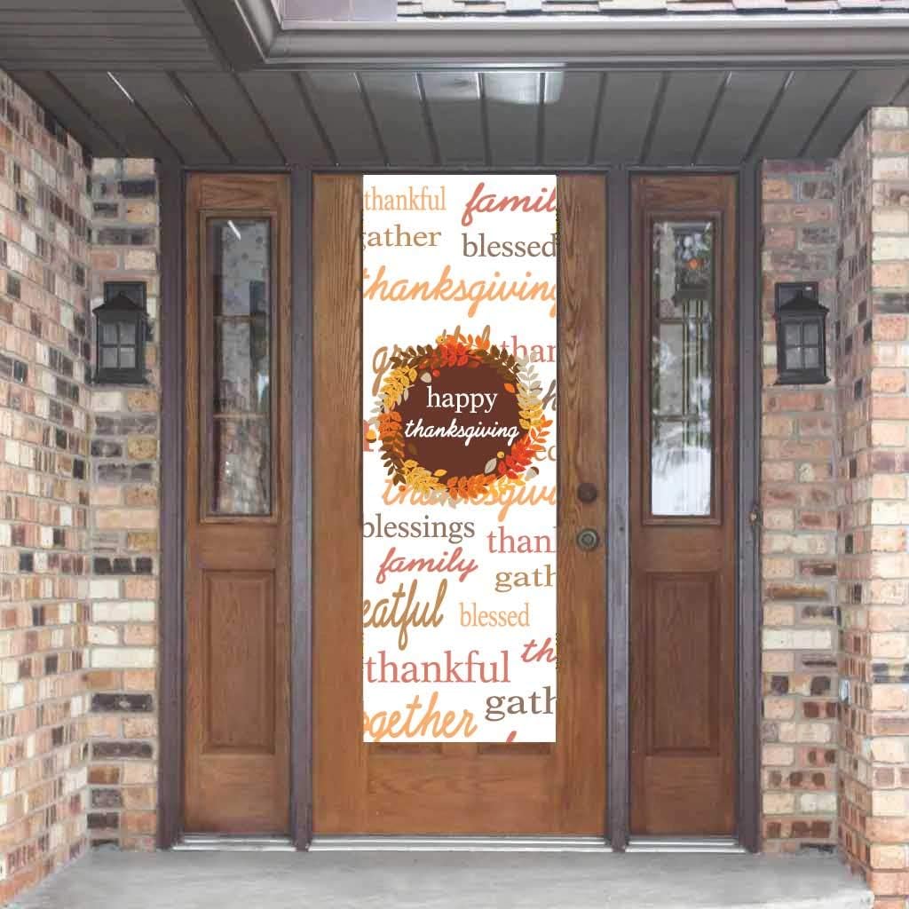 VictoryStore Door Banner: Happy Thanksgiving Door Banner Waterproof Vinyl
