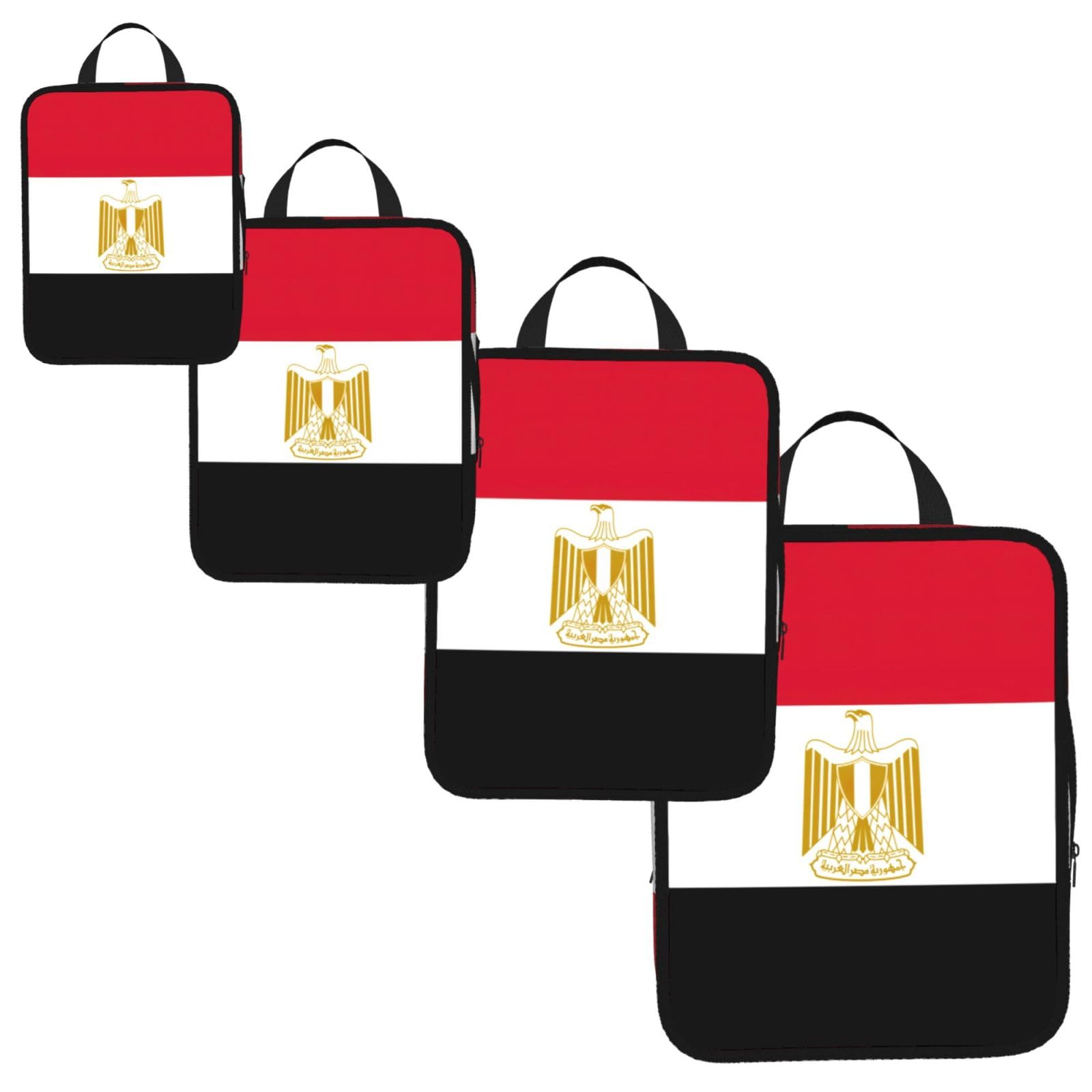 Egyptian flag Print 4 Set Compression Packing Cubes for Suitcases,Expandable Storage Bags Organizers