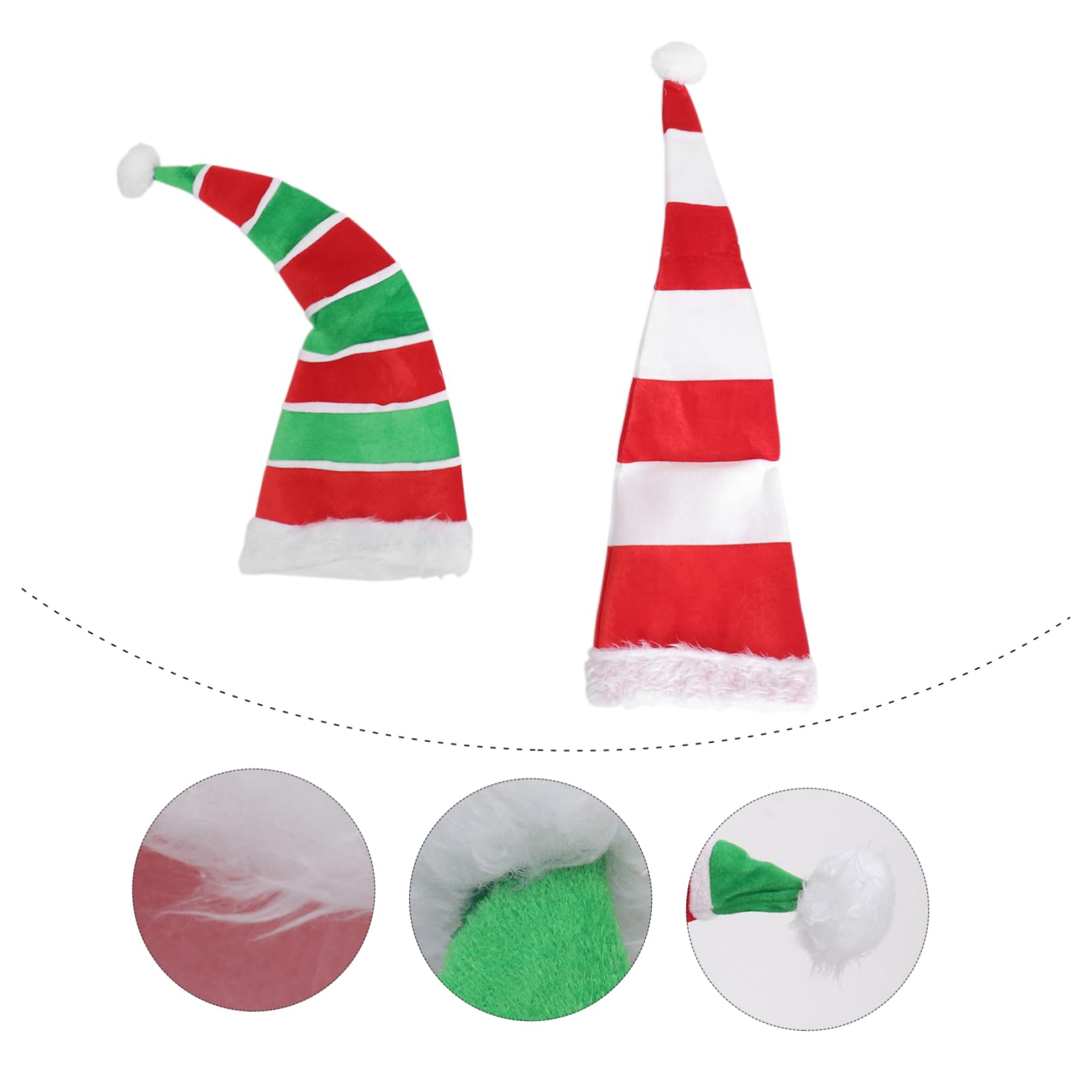 KOMBIUDA 2pezzi Cappello Di Natale Per Folletto Cappello Da Folletto Per Feste Natalizie Accessori Da Cosplay Per Capelli Rosso e Verde Per Feste e Natale