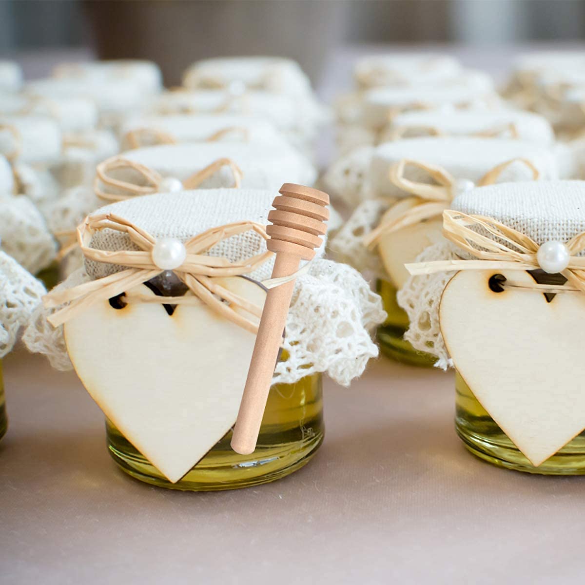Honiglöffel, 7,6 cm, Mini-Honigwaben-Sticks aus Holz, kleine Honigstäbchen, Honigstäbchen für Honiggläser, Tröpfelhonig und Hochzeitsgeschenke, 101 Stück