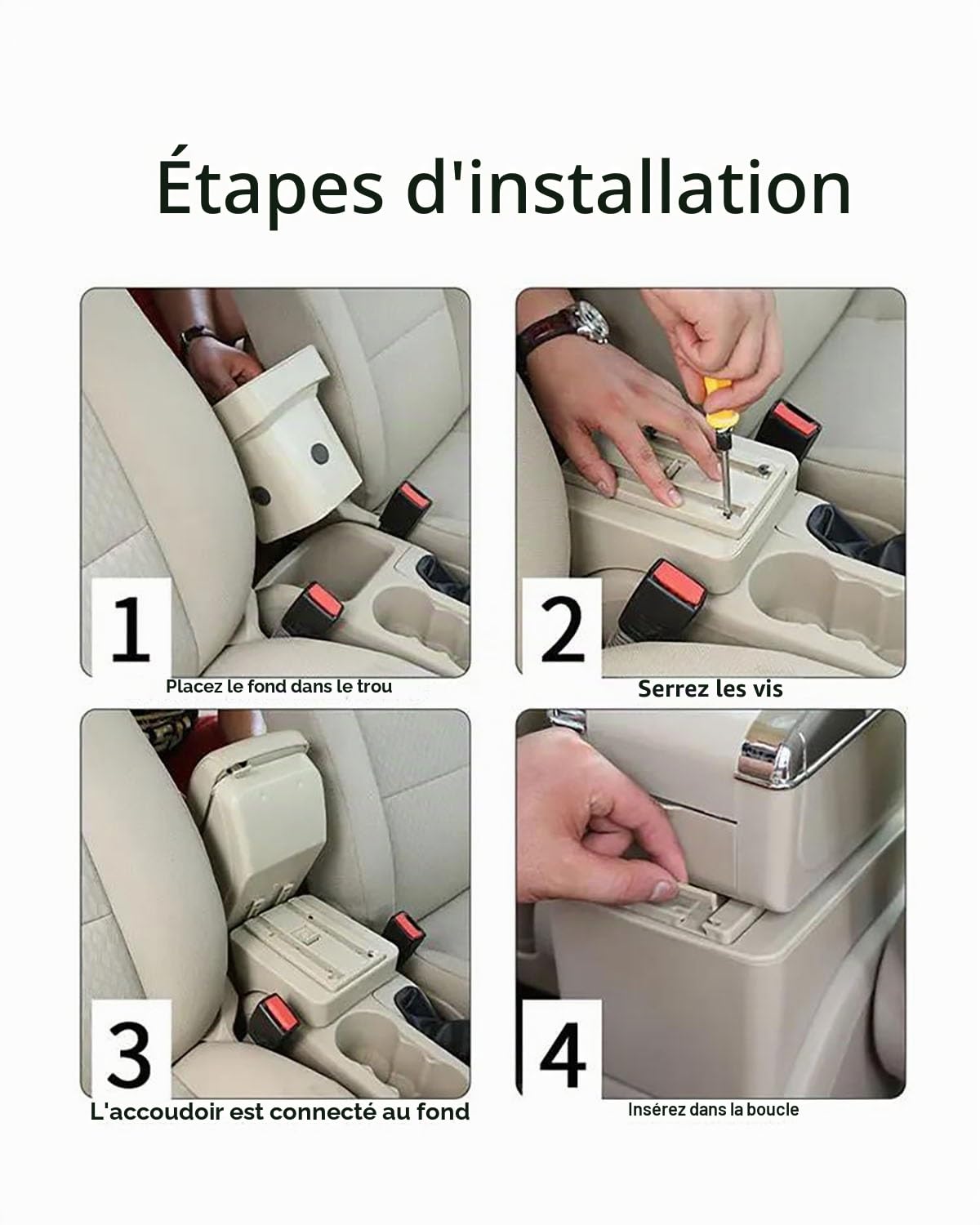 Accoudoir Voiture Central Boîte D'accoudoir Voiture Pièces Intérieures Voiture Boîte Rangement Pièces Rénovation Accessoires Voiture Détails Intérieurs USB pour Peugeot 307 Accoudoir Central(A2 Black