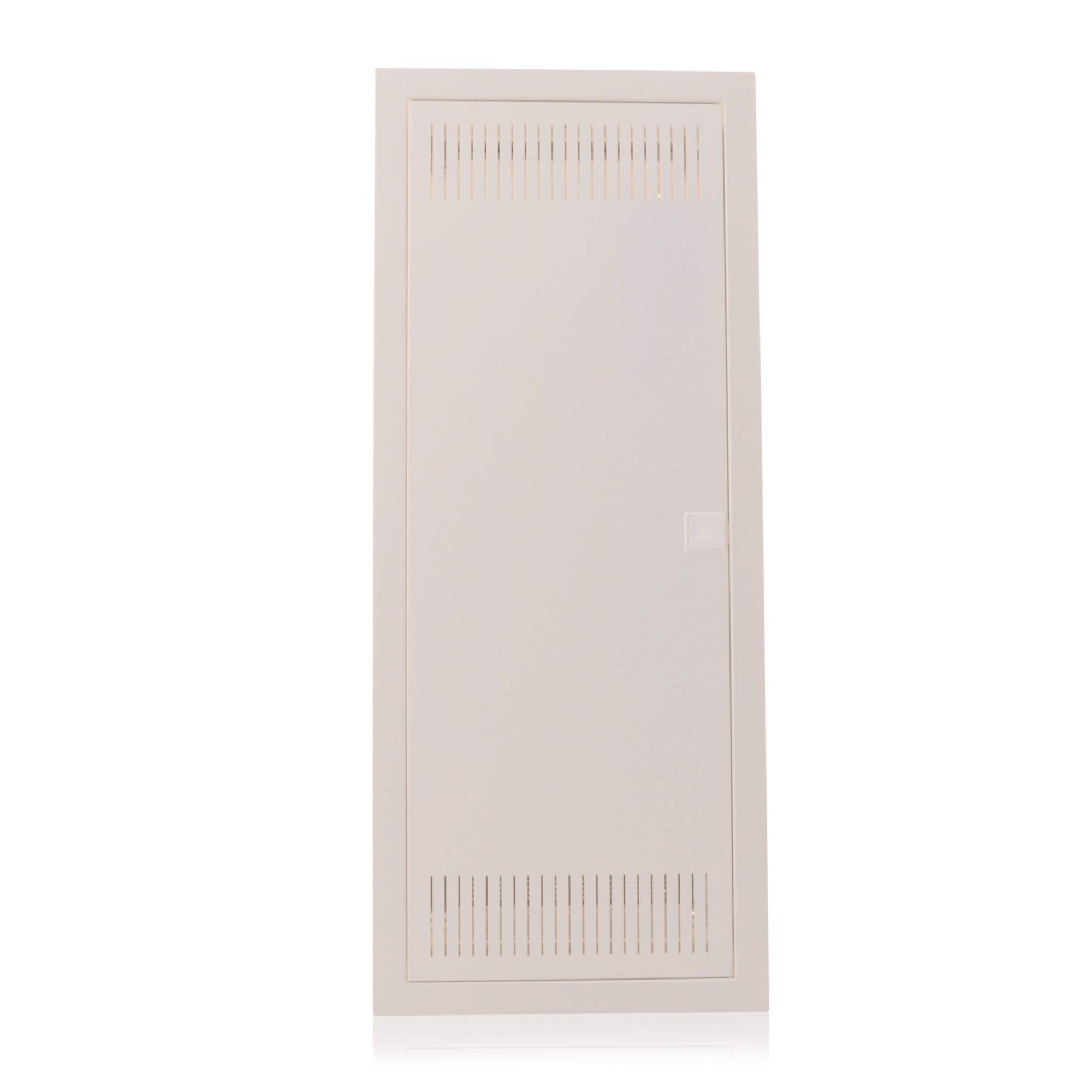 Intratec boîtier multimédia et tableau de distribution combiné encastré, IP30, 842 x 346 x 92 mm, 1 rangée, 12+2 modules, porte en acier blanc RAL 9003, répartiteur de communication