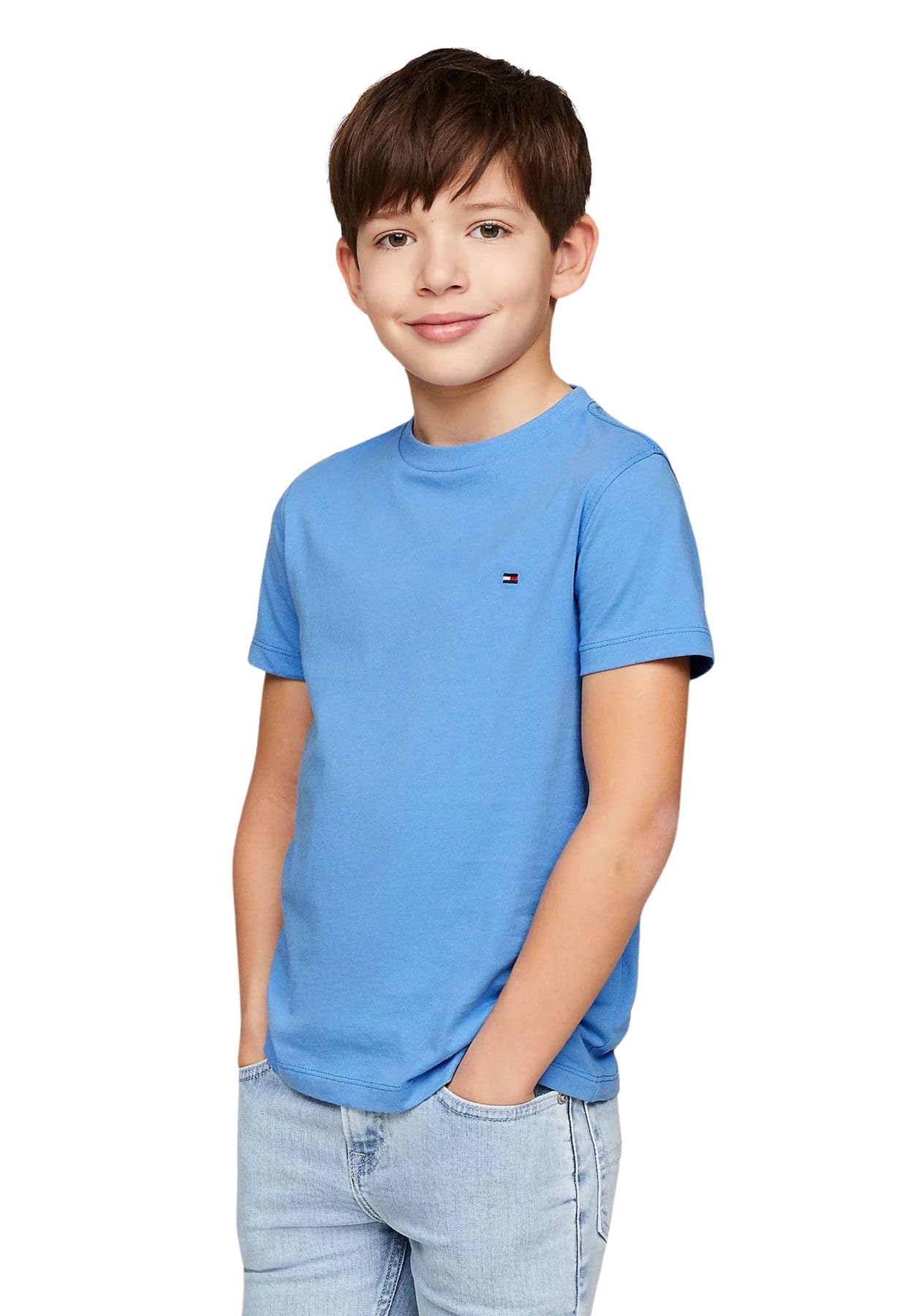 Tommy Hilfiger Essential Cotton tee S/S KB0KB06879 Camisetas de Punto de Manga Corta, Azul (Blue Spell), 3 años para Niños