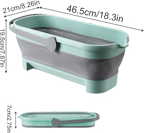 Miniatura 7 de Mop Bucket Small, Silicone Household Cleaning Bucket, Portable Mop Bucket Wringer Set, Household Cleaning Supplies Bucket with Space Saving