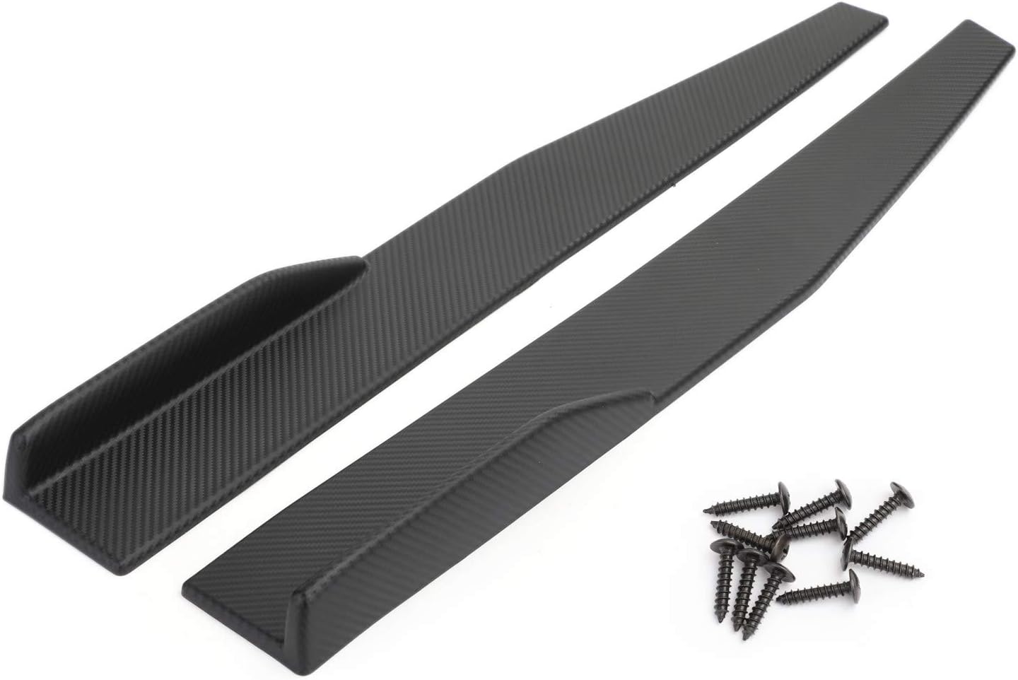 – Pair 86cm Car Carbon Fiber Side Skirts Rocker Splitters Diffuser Winglet Wings