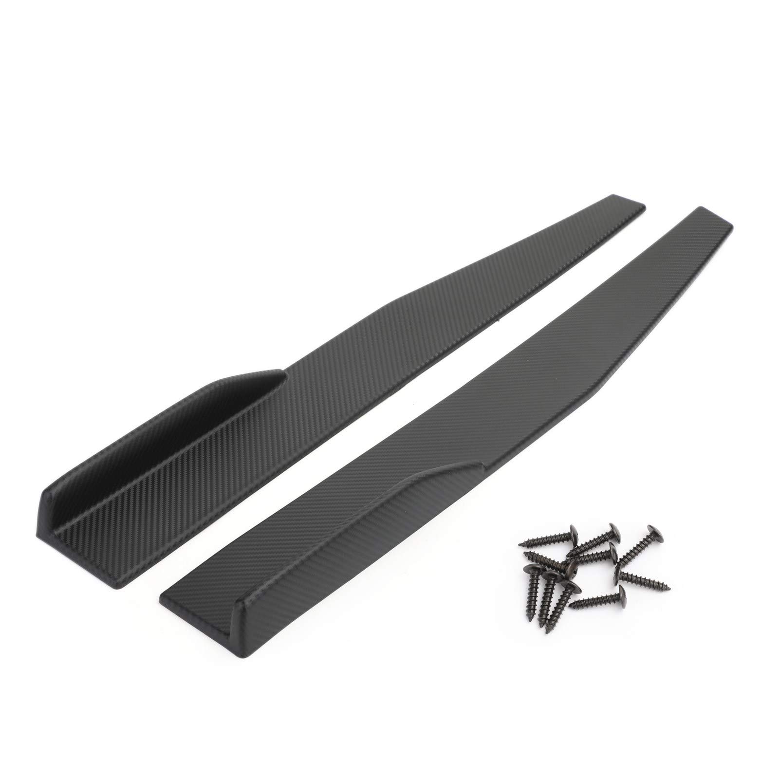 Faldones laterales de coche, divisor rocker, difusor, aletas winglet, par de alas, 45cm, alerón de falda lateral de coche, fibra de carbono