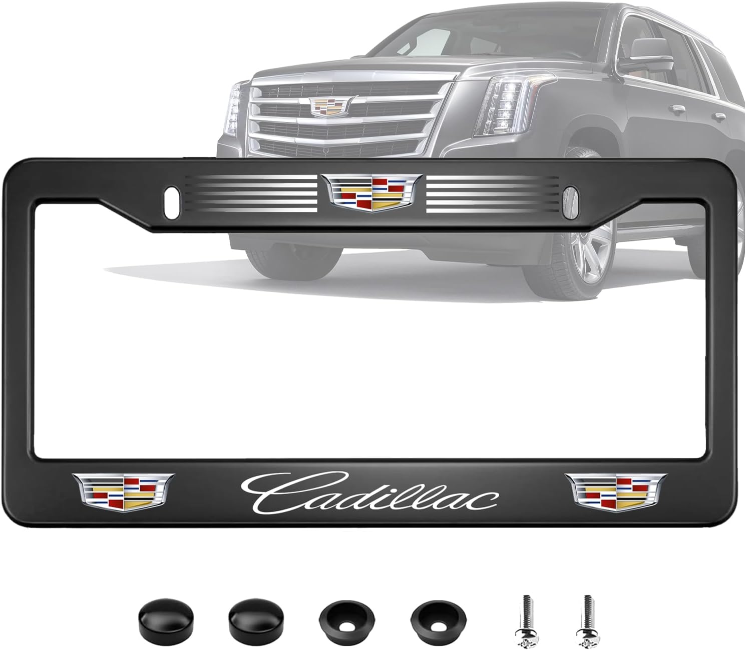 Genuine OEM Black Stainless Steel fit Cadillac License
