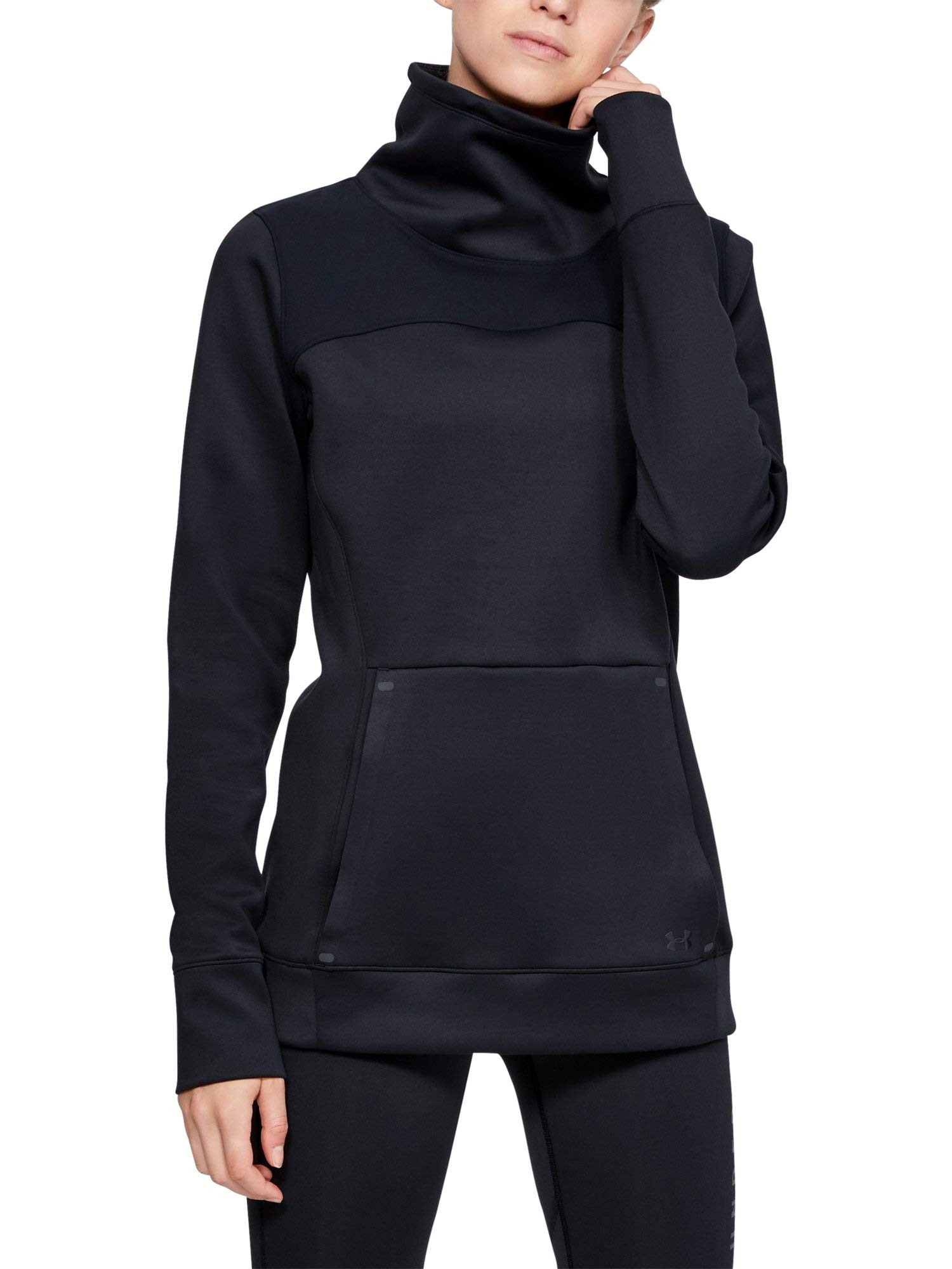 Under Armour Women Coldgear Armour Hybrid Pullover Long-sleeve Shirt - Black/Tonal (001), Large