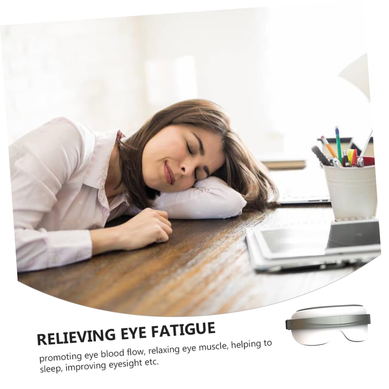 PLAFOPE Masajeador De Ojos Eléctrico Masajeador Ergonómico Presoterapia Para Ojos Herramienta Cuidado Portátil y Ligero