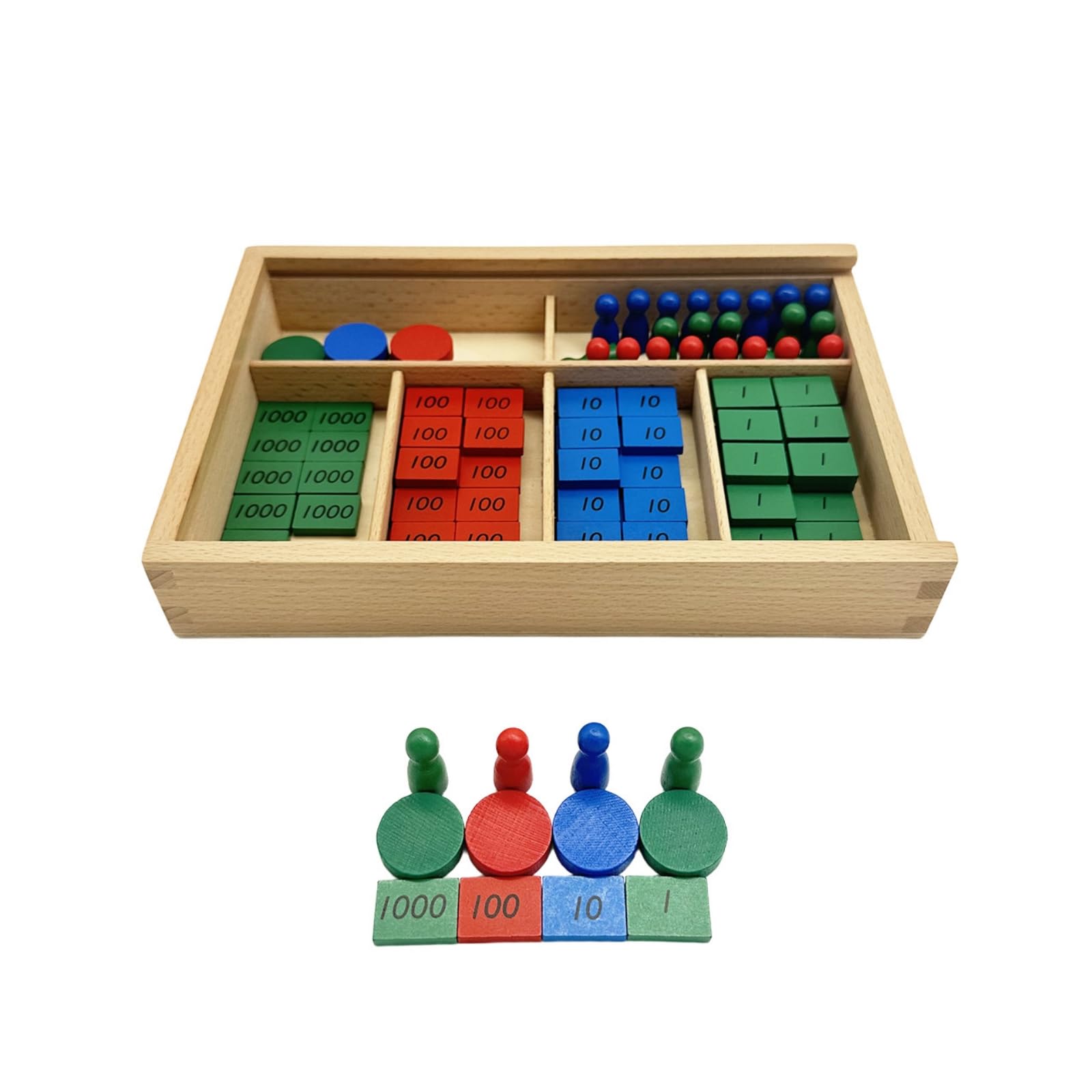 Caja Matemáticas Pedagógico Didáctico Bloques Números Sensorial Juguete Educativo para Escuela Escuela Básica