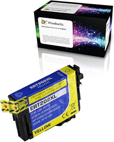 OCProducts Cartucho de tinta remanufacturado para Epson 202 202XL para XP-5100 WF-2860 (amarillo)