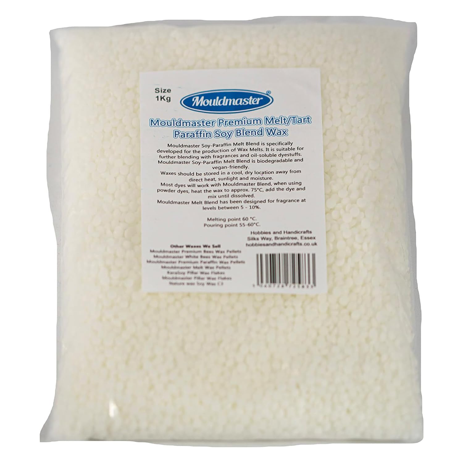 Mouldmaster Off White Premium Melt/Tart Blend Paraffin/Soy Wax, 1Kg