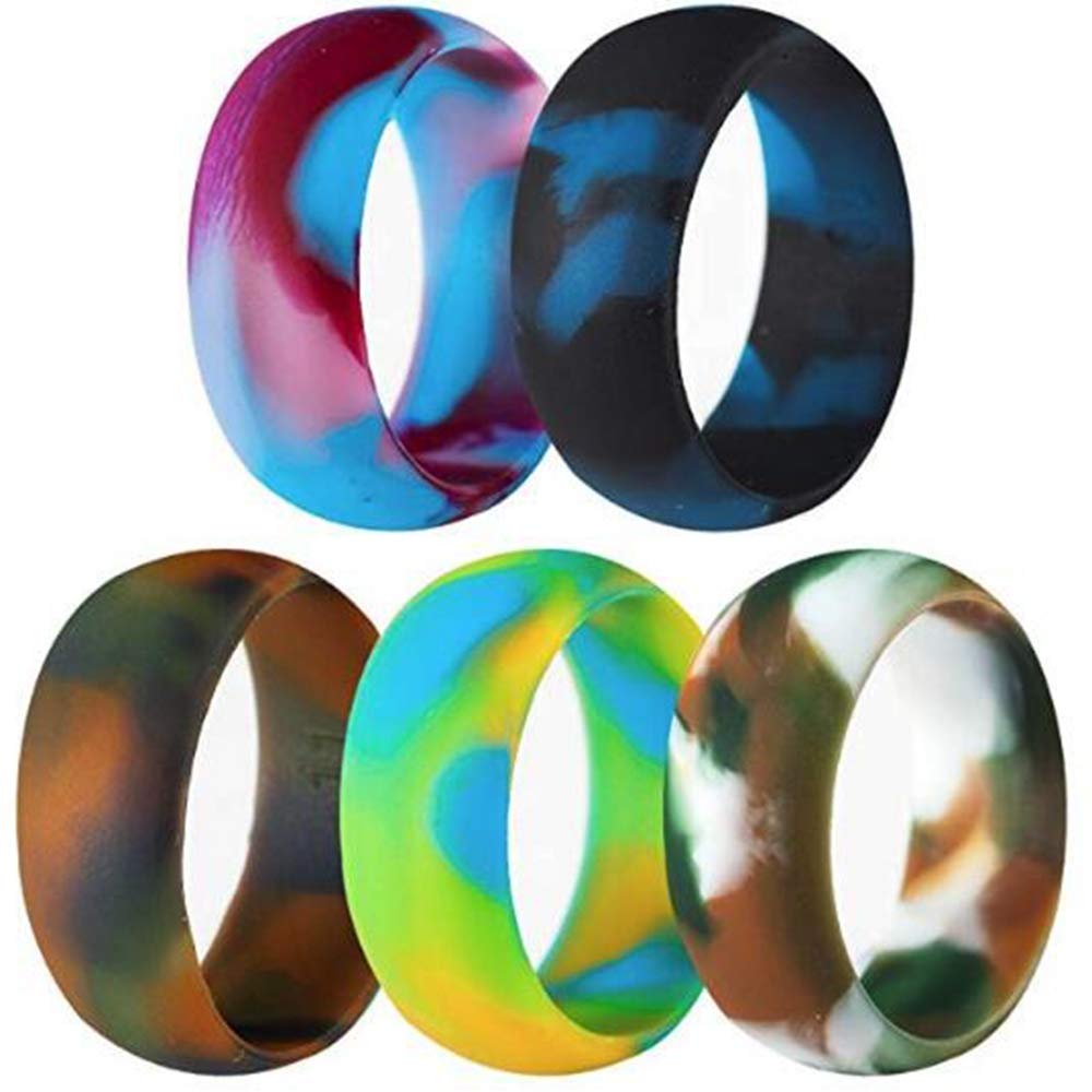 Jude Jewelers 5 Pack Size 5-15 Rubber Silicone Rings Flexible Corssift ...