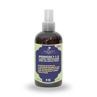 Professional African Violet Spray Fertilizer Mist for Home Gardening | 3-1-2 Gentle Blend Mist for Healthy Leaves and Growth - 8oz