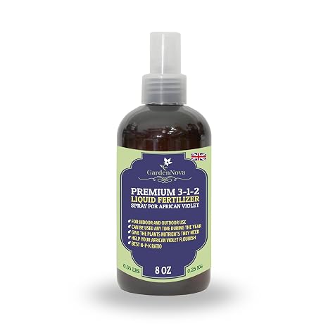 Professional African Violet Spray Fertilizer Mist for Home Gardening | 3-1-2 Gentle Blend Mist for Healthy Leaves and Growth - 8oz