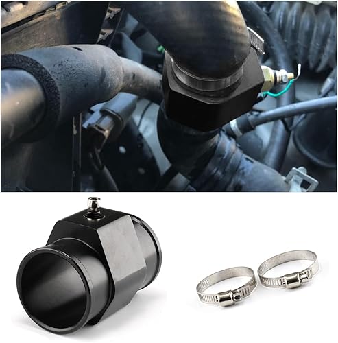 AICEL Adaptador de manguera de temperatura del agua, medidor de temperatura de aluminio, sensor de radiador de tubería conjunta, manguera emisora de