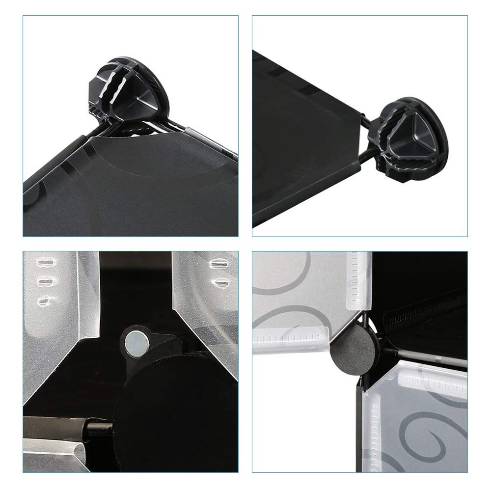 Armoire Penderie 20 Cubes avec Portes Meuble Séparateur de Pièce Étagère Modulable Rangement Vêtements Chaussures Jouets Sacs pour Salon Chambre Salle de Bains (20 Cubes)