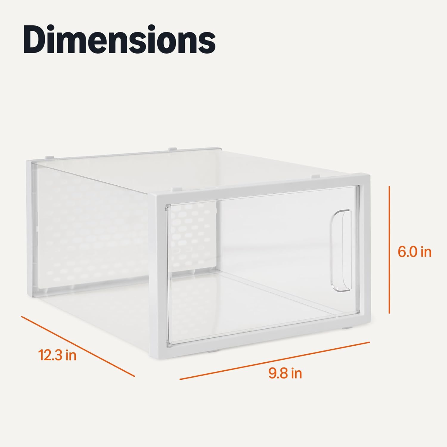 Amazon Basics Stackable and Foldable Clear Shoe Storage Organizer Box, Medium, 12-Pack
