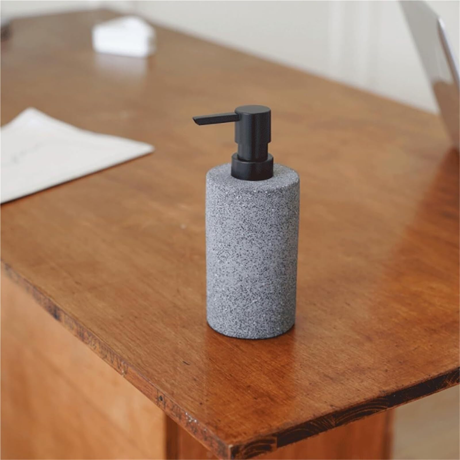 piatto Bottiglia lavamani in cemento in stile nordico Wabi-sabi for ripiani, ricaricabile a pressione Accessori per il bagno(Gray)