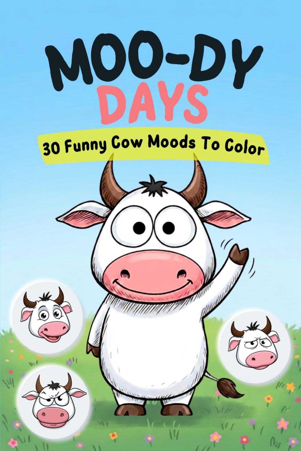 Moo-Dy Days: 30 Funny Cow Moods to Color