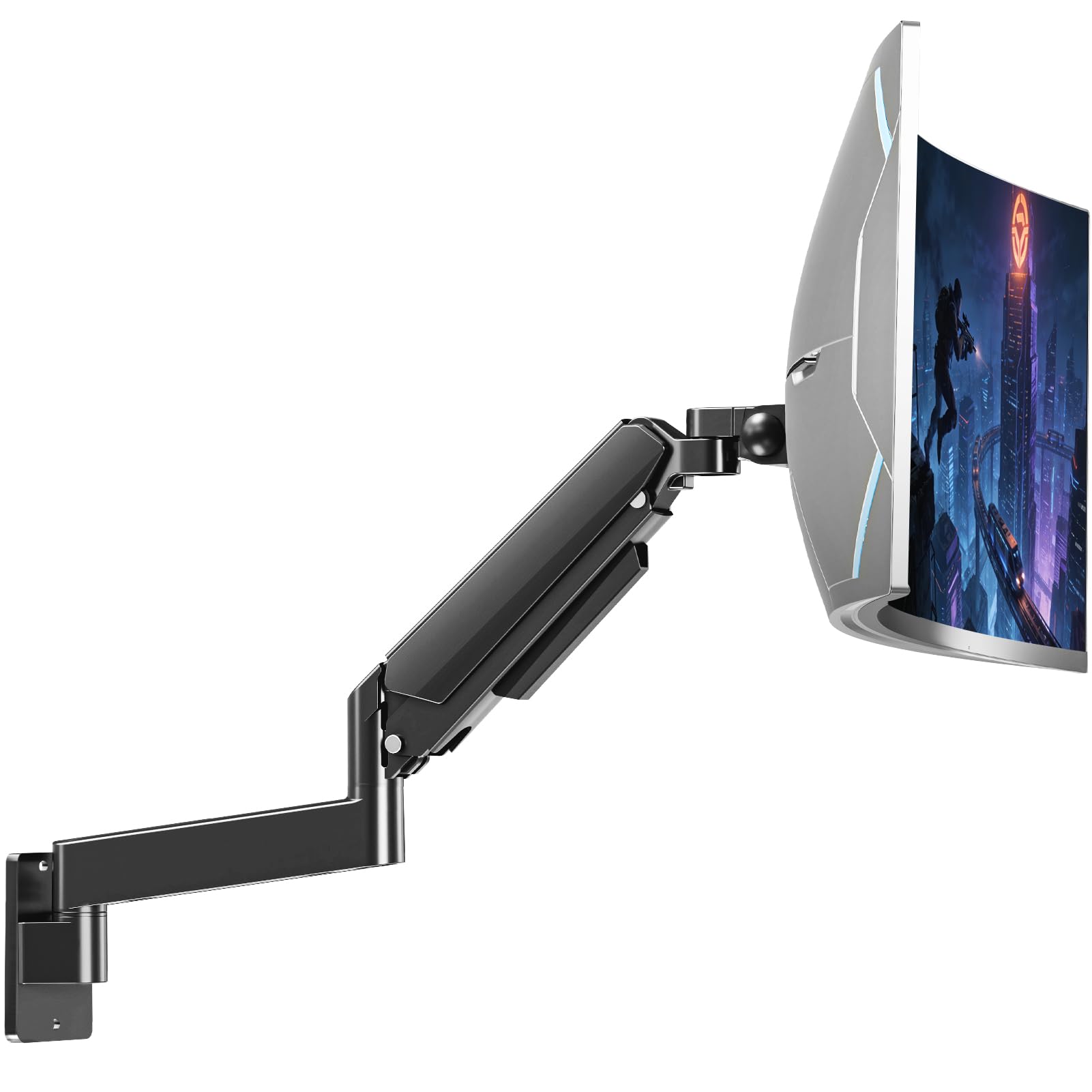 MOUNTUP Monitor Wall Mount for 49 45 43 40 35 32 27 24 Inch Screens, Heavy Duty Wall Monitor Mount, Holds 4.4 to 44 lbs, Ultrawide Monitors Arm Wall Mount, VESA Mount 75x75/100x100mm