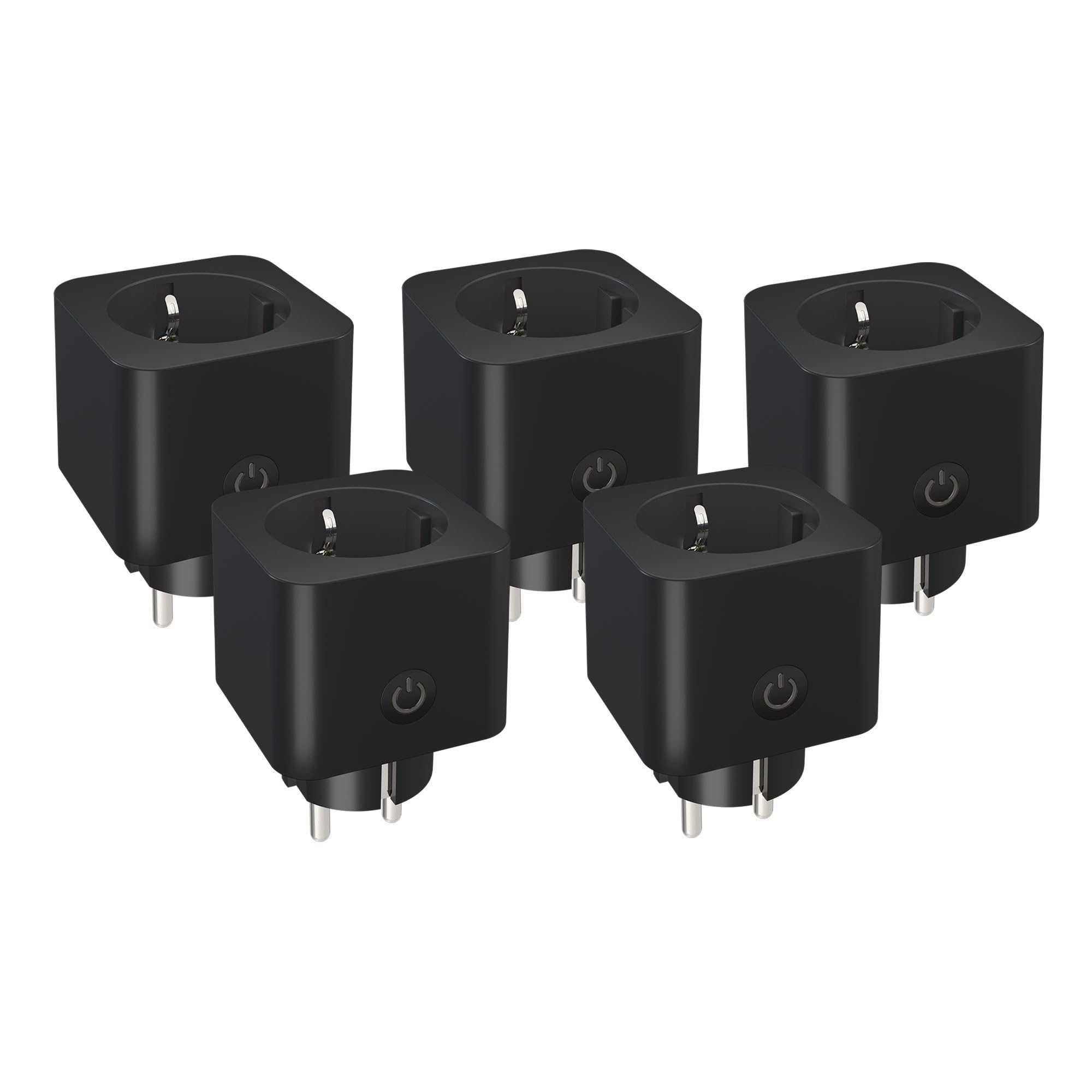 Ledvion 5er set Smart WLAN Steckdose schwarz Wi-Fi 16A