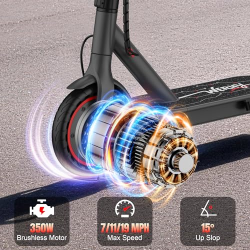 Image of Electric Scooter for Kids Aged 6-10, 350W Motor, 19 Mph Speed & 15 Miles Range, 8.5 inch Solid Tires, Lightweight Foldable Scooter with Dual Braking System, Max Load 265LBS