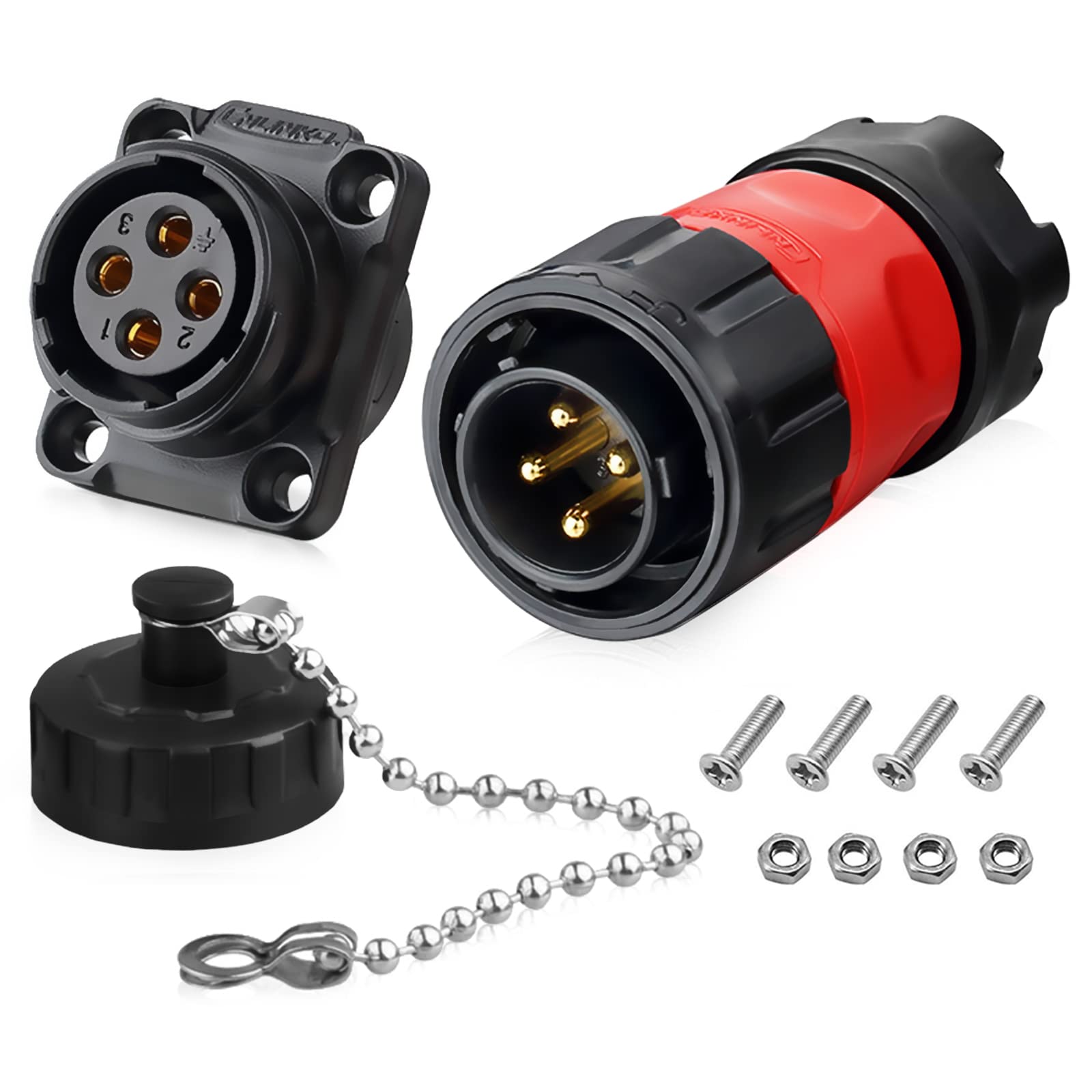 Buy 4 Pin Connector, Waterproof Industrial Solder Connector, Aviation